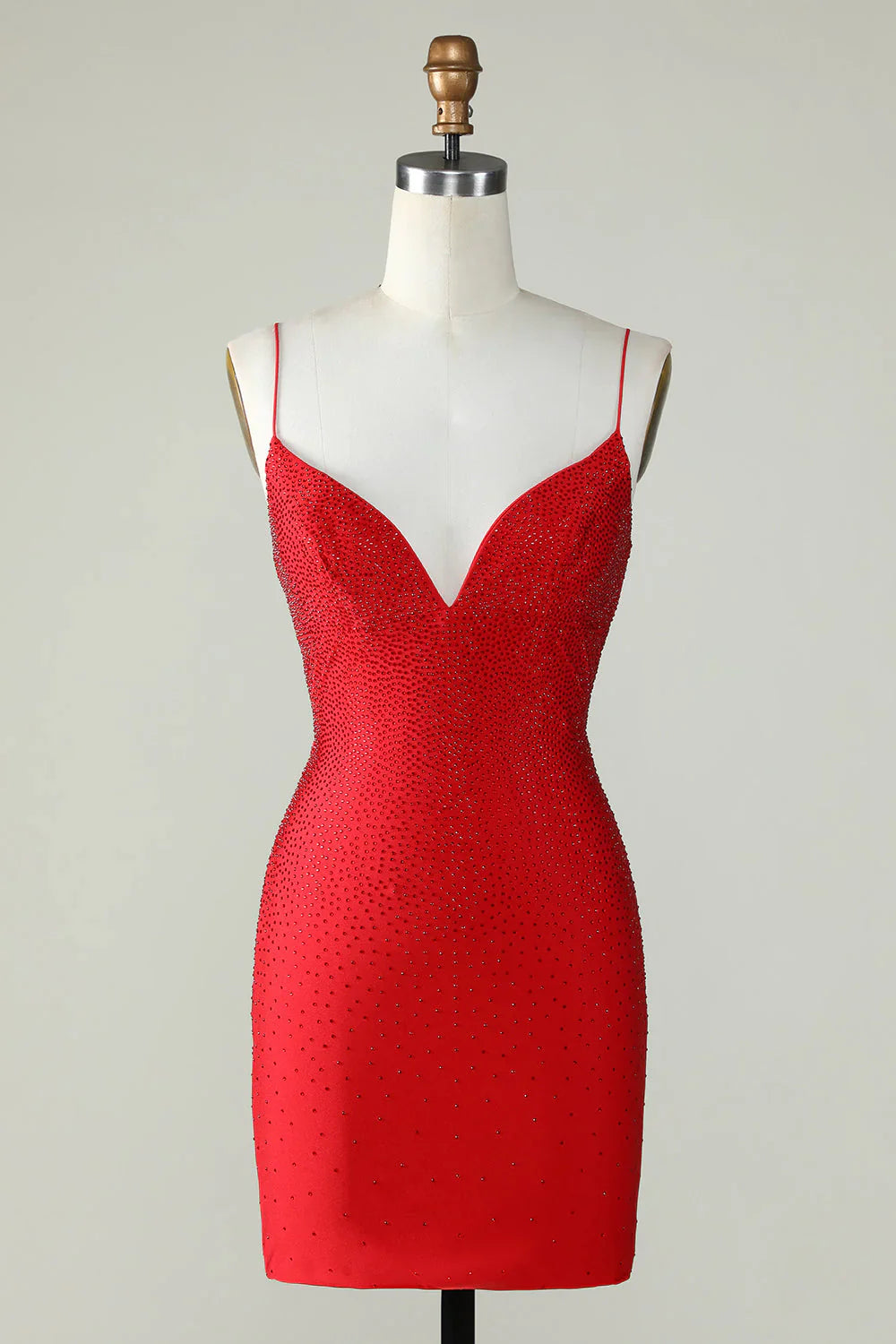 Beading Tight Glitter Red Homecoming Dress