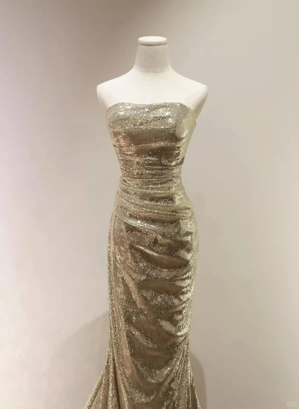 Chic Sequins Mermaid Scoop Long Formal Dress