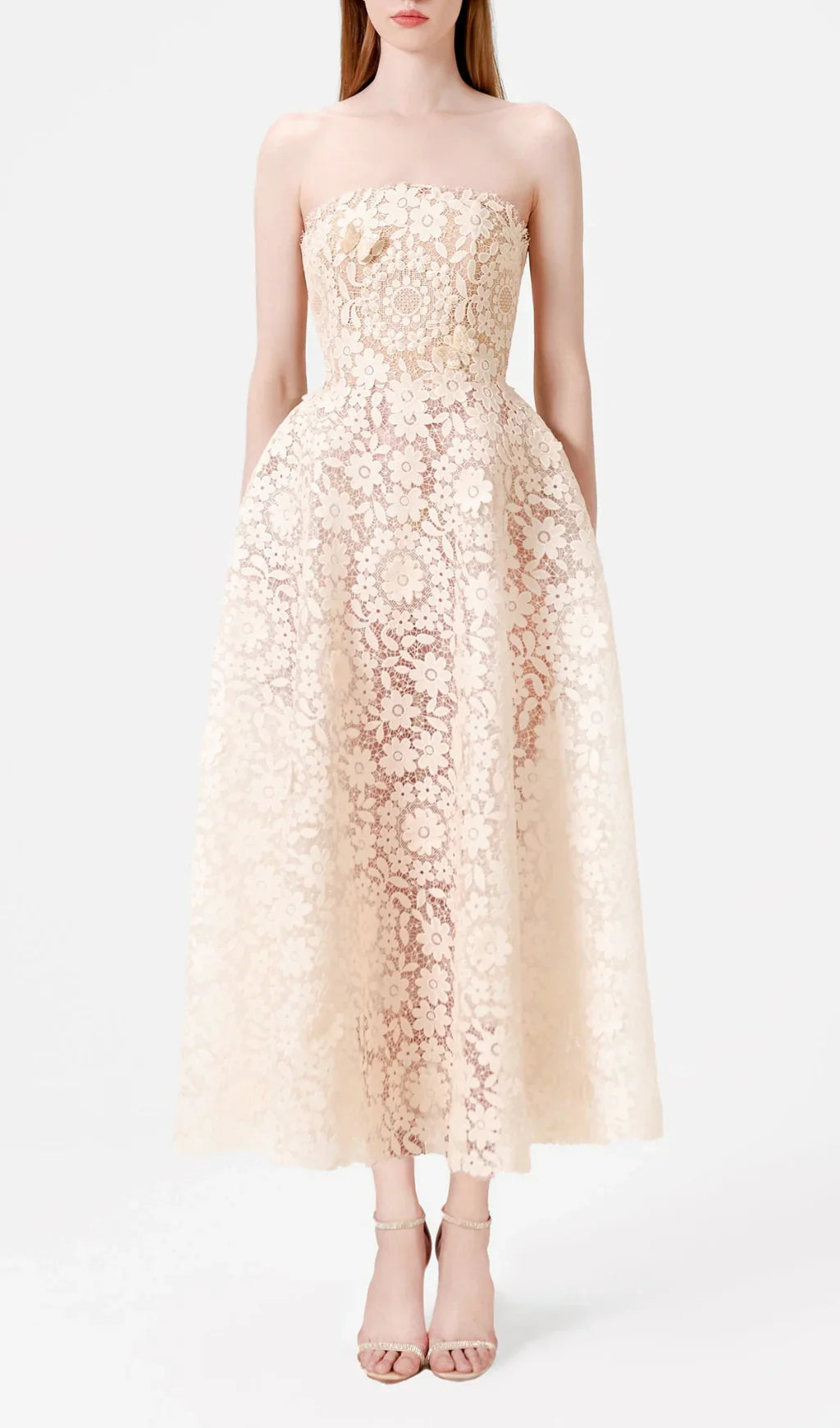A-line Ankle Length Off-the-Shoulder Sleeveless Homecoming Prom Dress With Applique