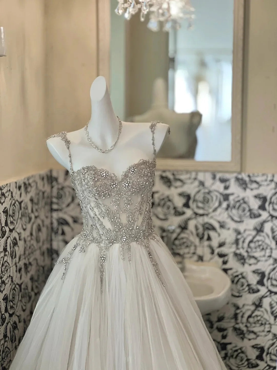 A Line Sweetheart Rhinestones Tulle Prom Dress Princess Dress For Ladies