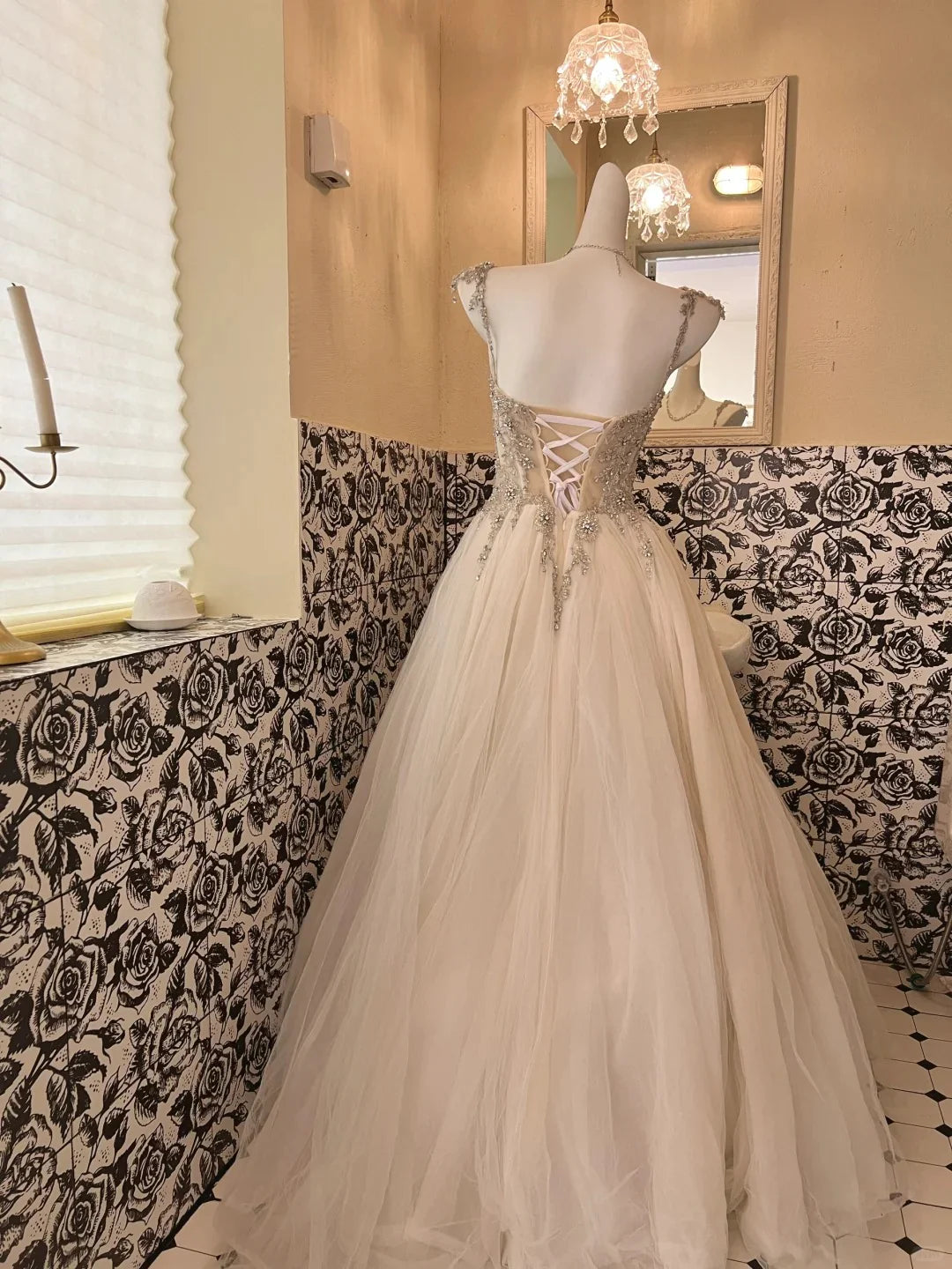 A Line Sweetheart Rhinestones Tulle Prom Dress Princess Dress For Ladies