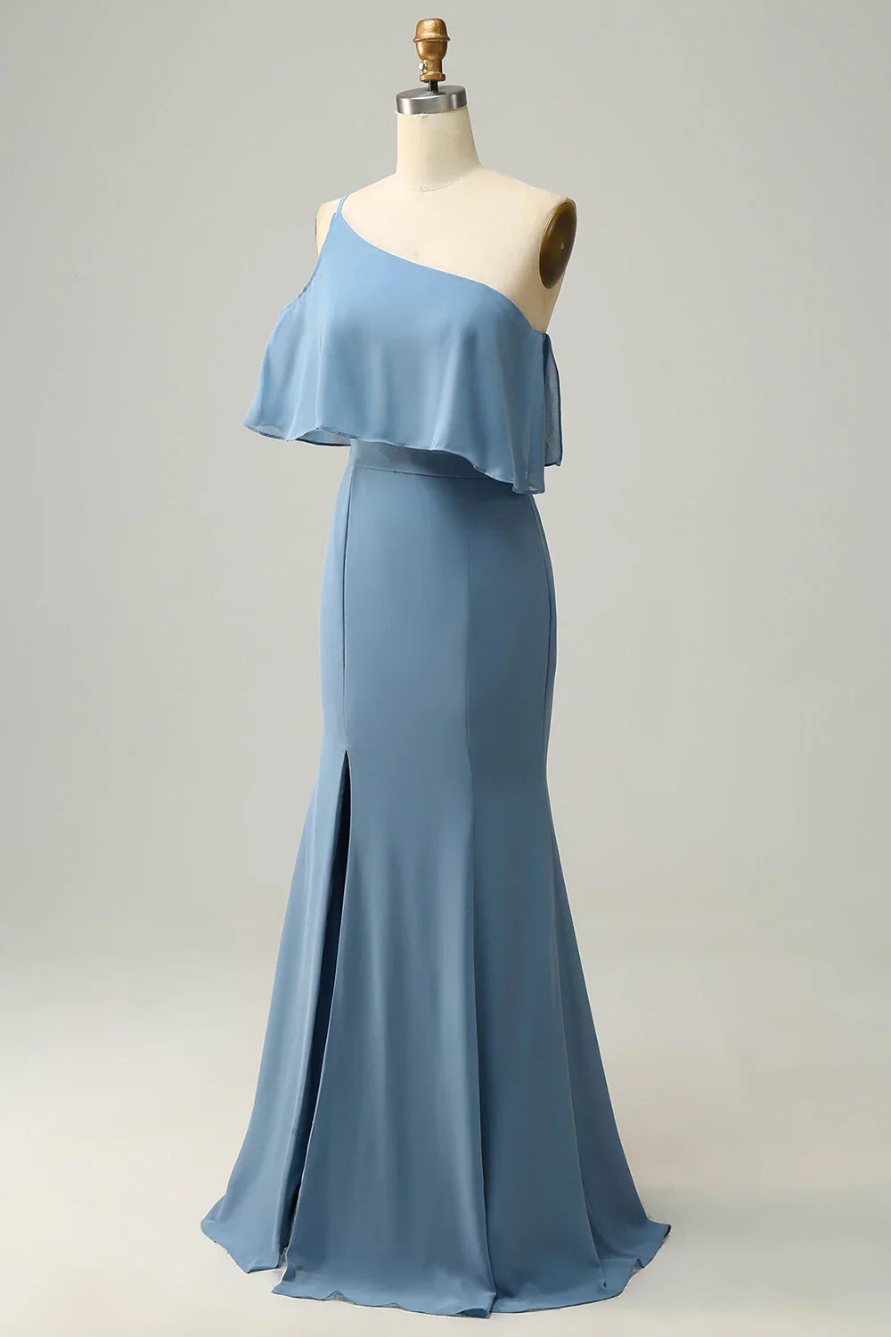 Sheath One Shoulder Plus Size Bridesmaid Dress With Silt