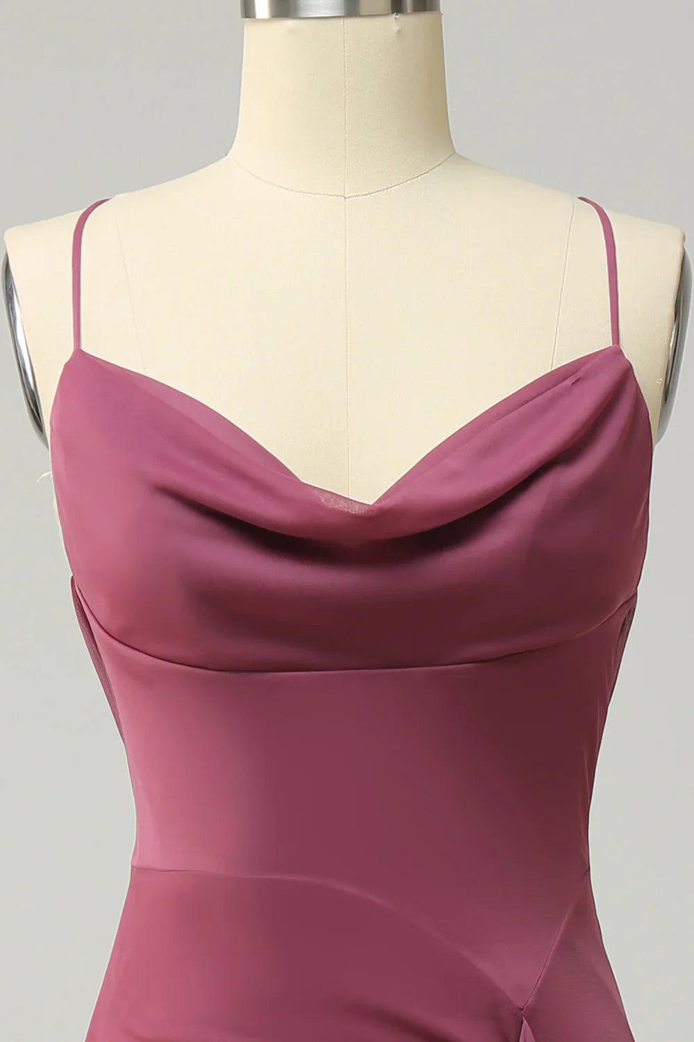 Spaghetti Straps Cross Back Plus Size Bridesmaid Dress