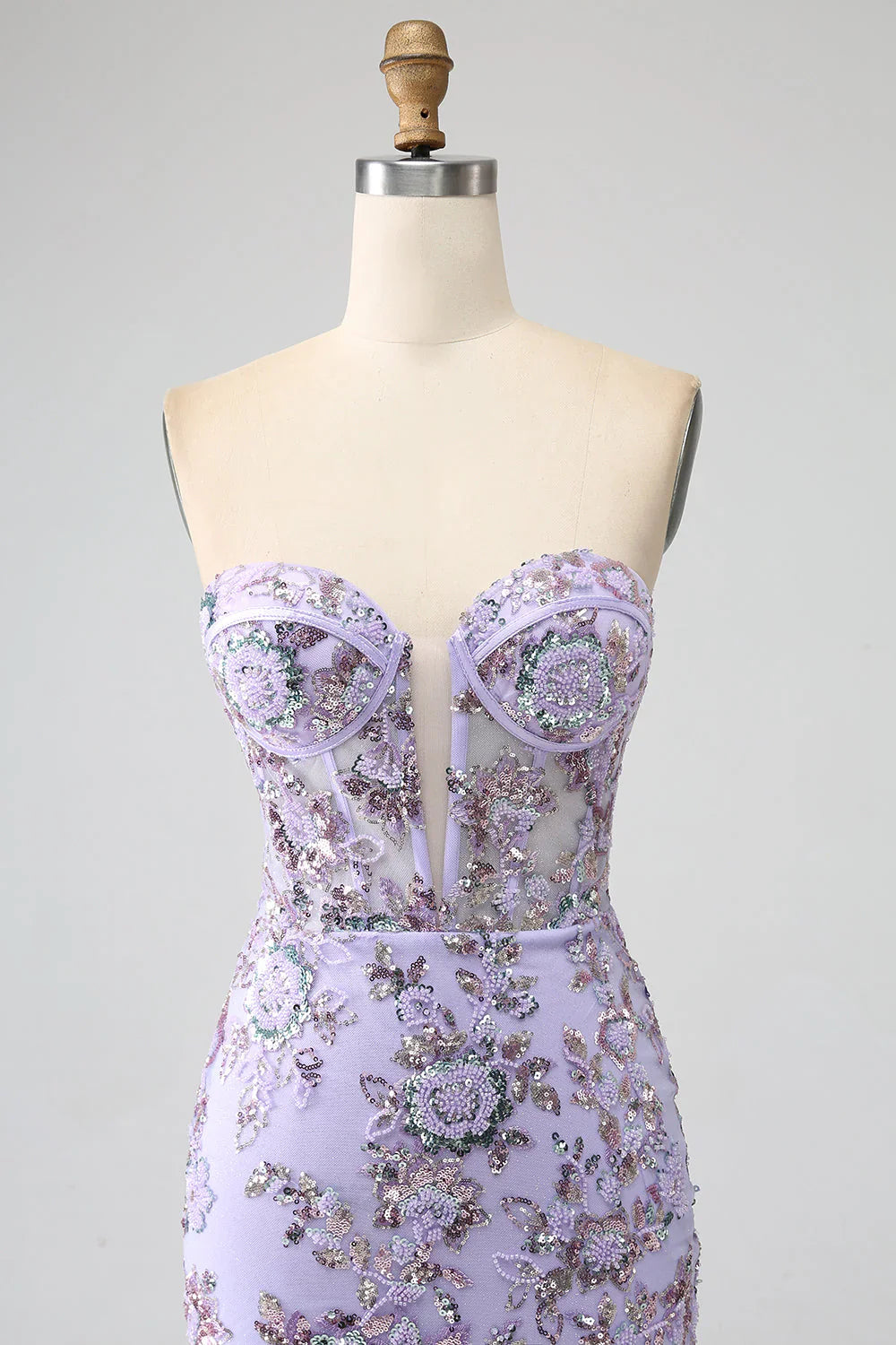 Mermaid Strapless Corset Prom Dress With Beading