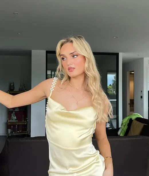 Backless A line Sleeveless Floor Length Evening Party Dress Silk Satin Long Prom Dress