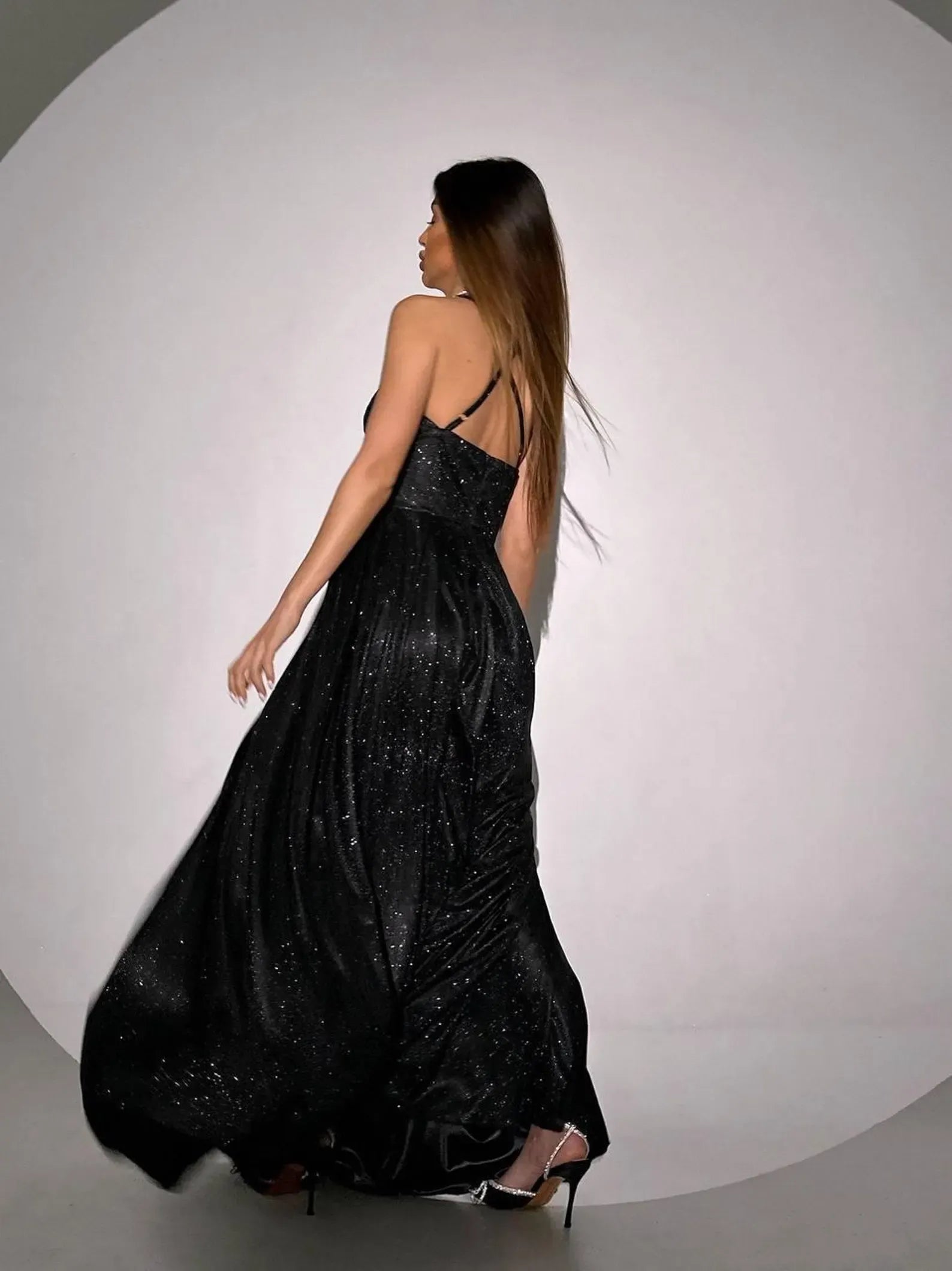 Beautiful A-Line Spaghetti Straps Light Blue Floor-Length Prom Dress With Slit