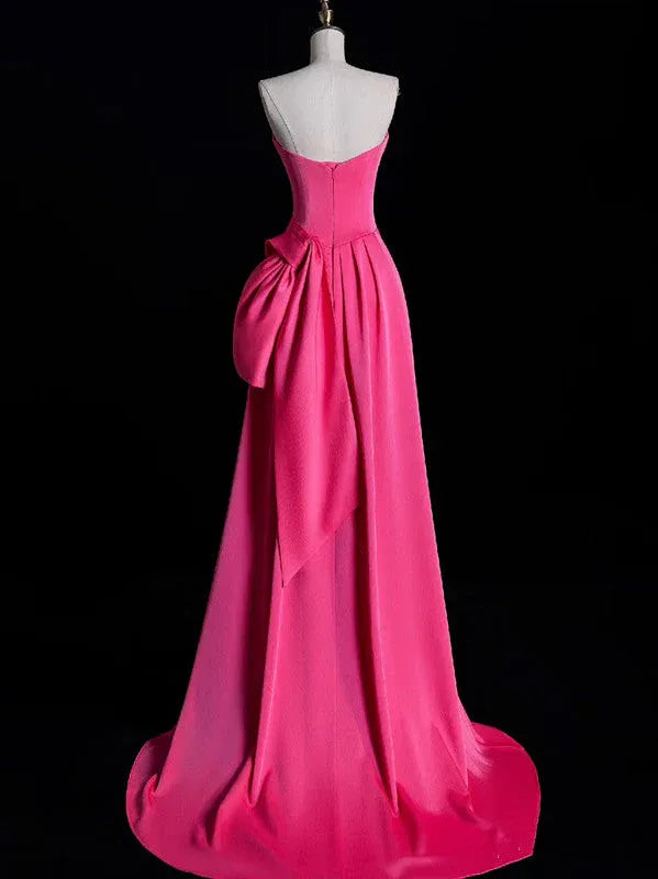 Bold Mermaid Strapless Cutout Hot Pink Maxi Prom Dress for Women ready to ship