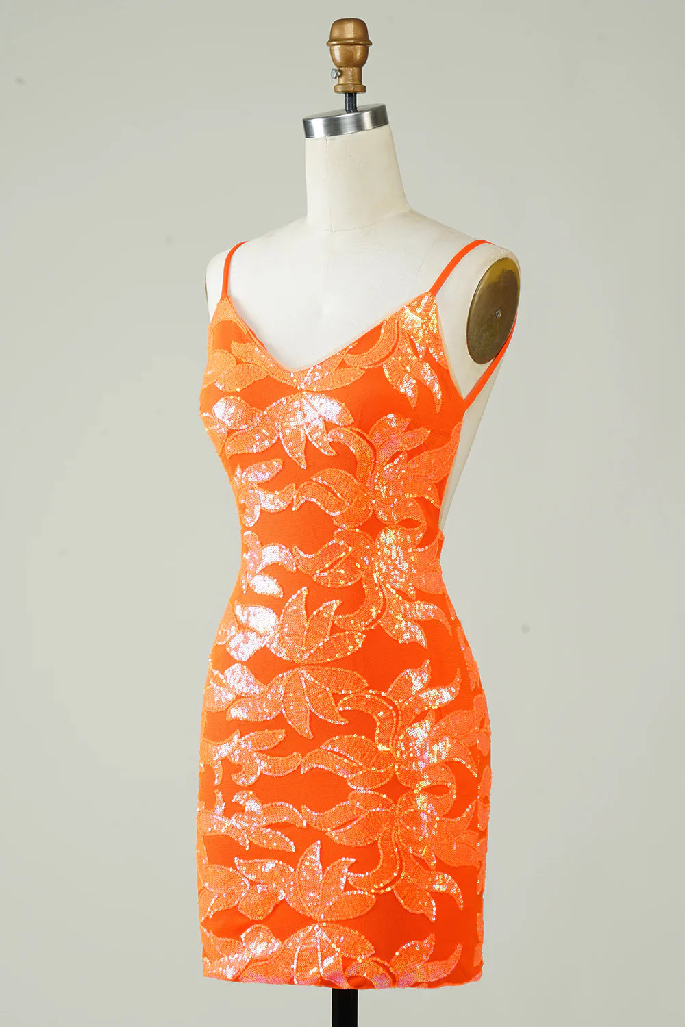 Sparkly Tight Short Homecoming Dress With Open Back