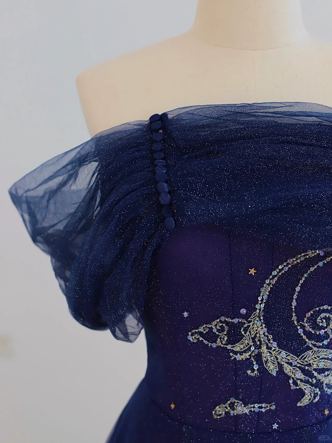 Charming A-line Off The Shoulder Beaded Tulle Grape Prom Dress Evening Dress