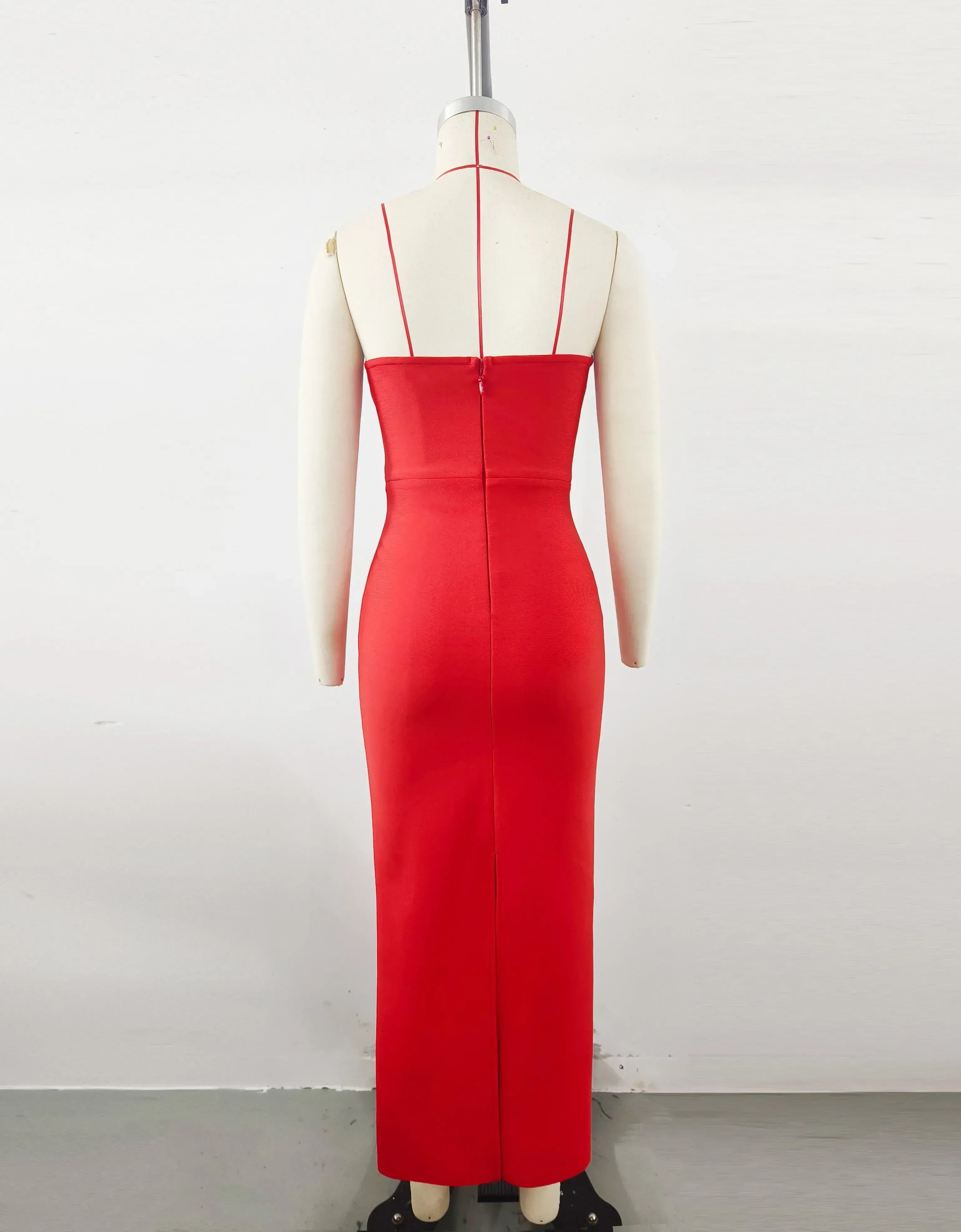 Charming Mermaid Strapless Keyhole Beaded Red Prom Dress With Train