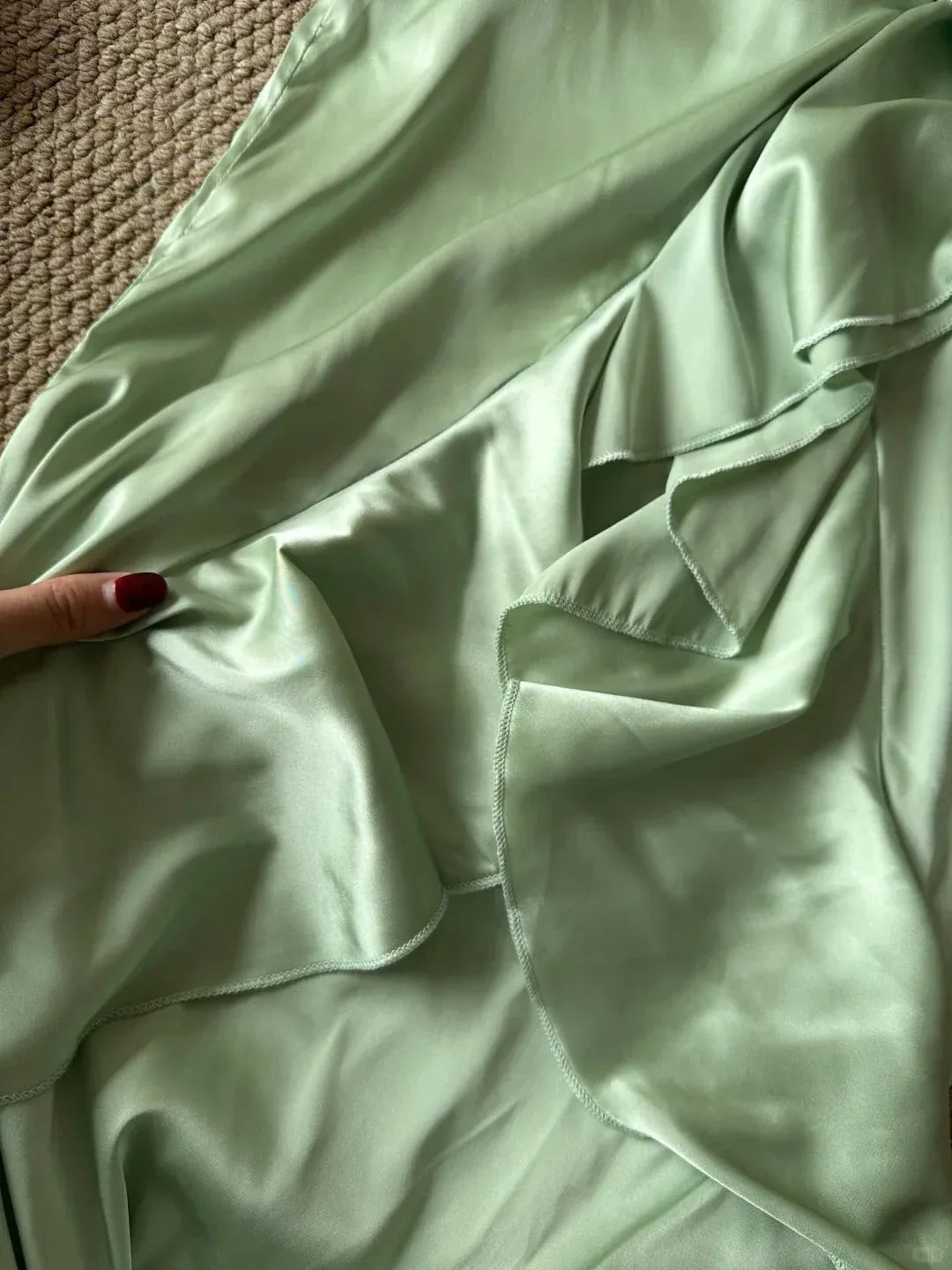 Charming Sheath Square-Neck Sleeveless Bow-Back Mint Green Midi Prom Dress for Women Ready to Ship
