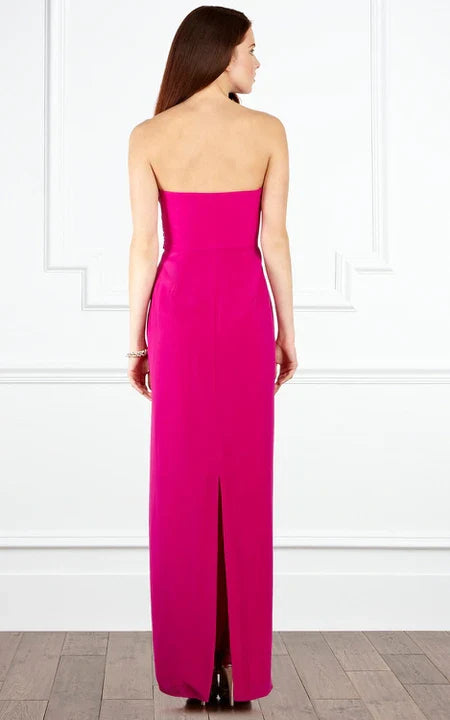 Chic Spaghetti Straps Chiffon Floor Length Sleeveless With Bow Hem Slit Prom Dress/Dress For Formal