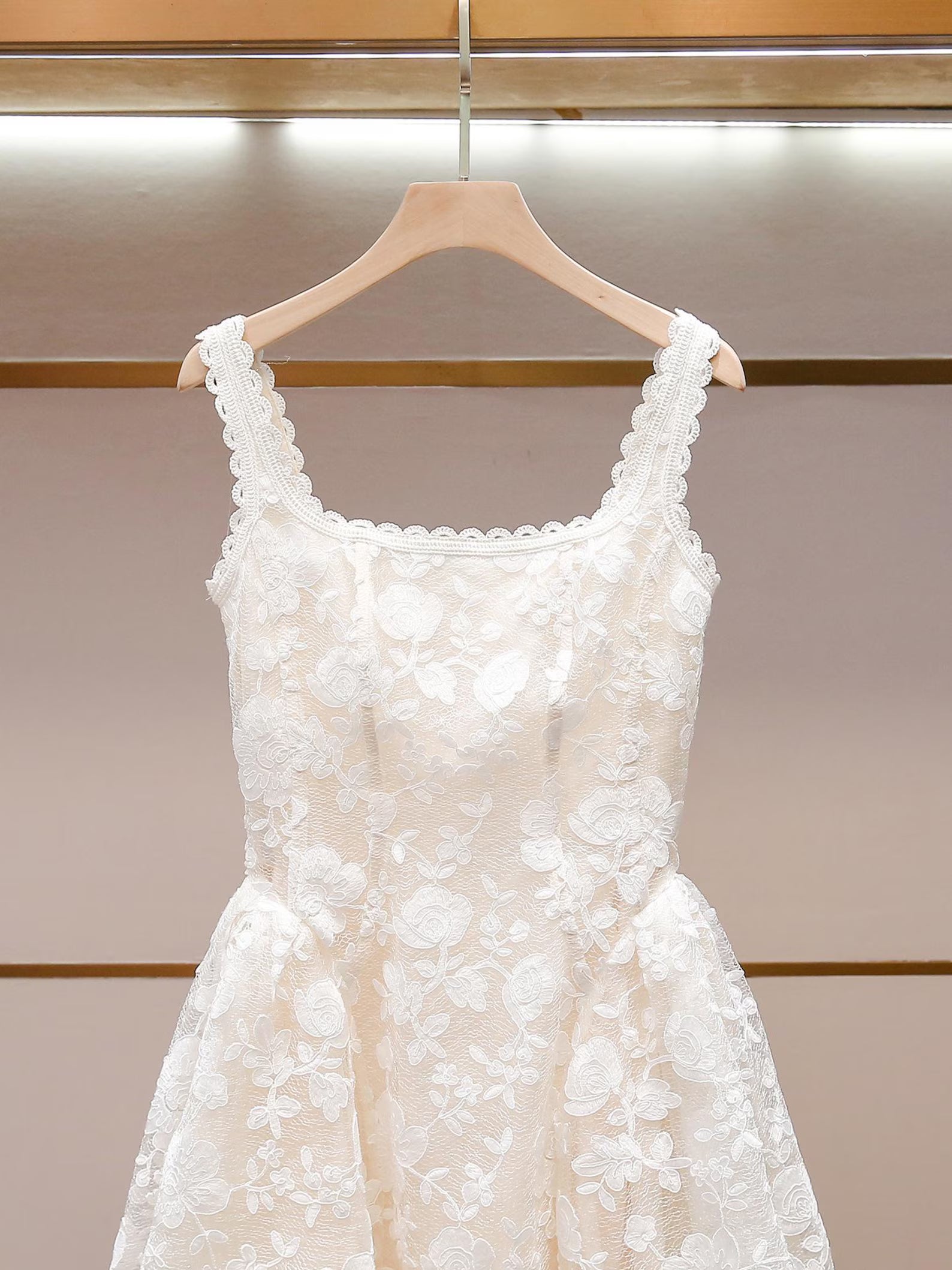 Dreamy A-Line Square Neck Floral Lace Ivory Short Homecoming Dresses Hot Sale