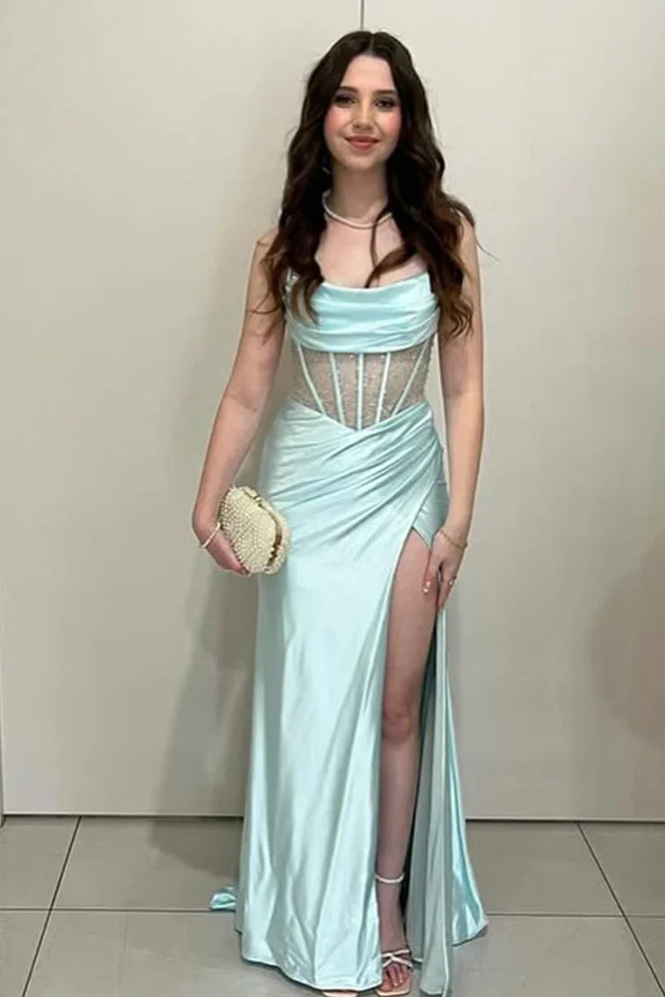 Stylish green mermaid prom dress for women, perfect for special occasions.