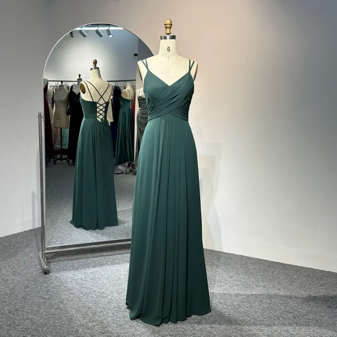 Elegant A-line Sweetheart Sleeveless Ruched Emerald Green Maxi Prom Dress for Women Ready to Ship