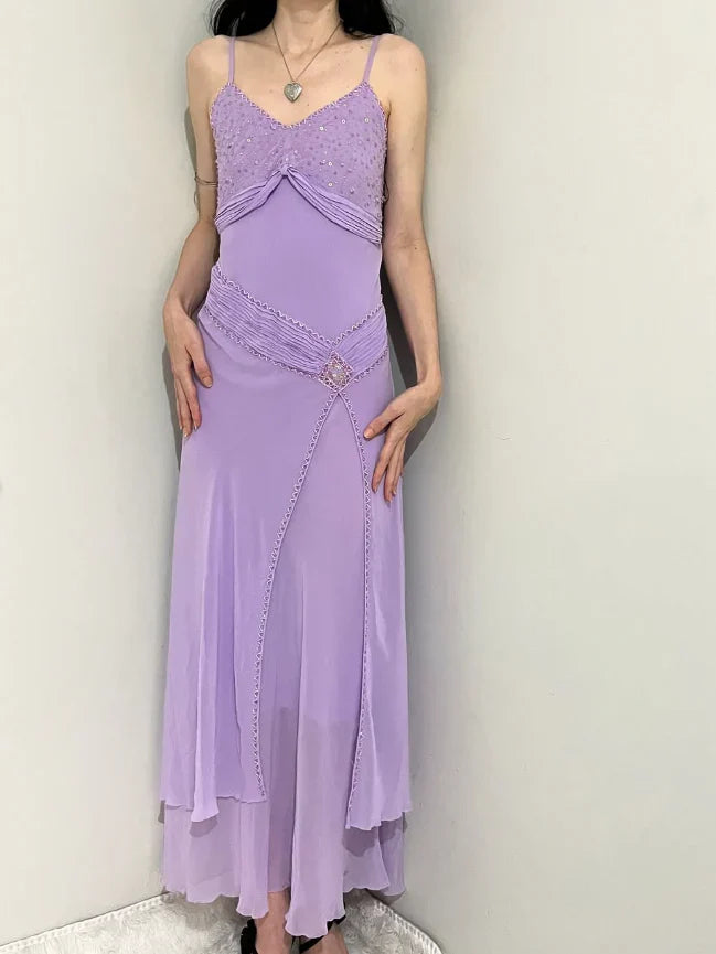 Elegant A Line Spaghetti Strap Sleeveless Backless Floor-Length Prom Dresses