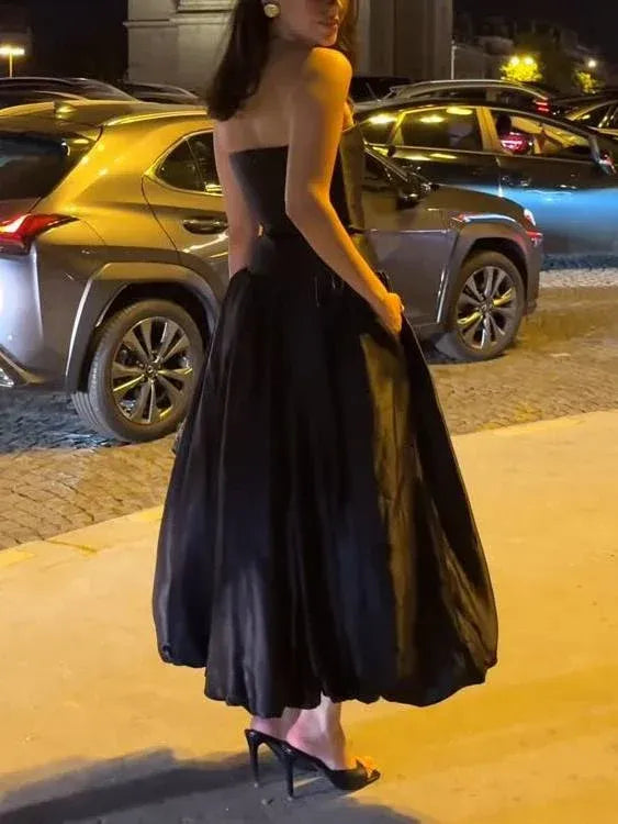 Elegant Ball Gown Off the Shoulder Sleeveless Satin Pleated Ankle-Length Prom Dress