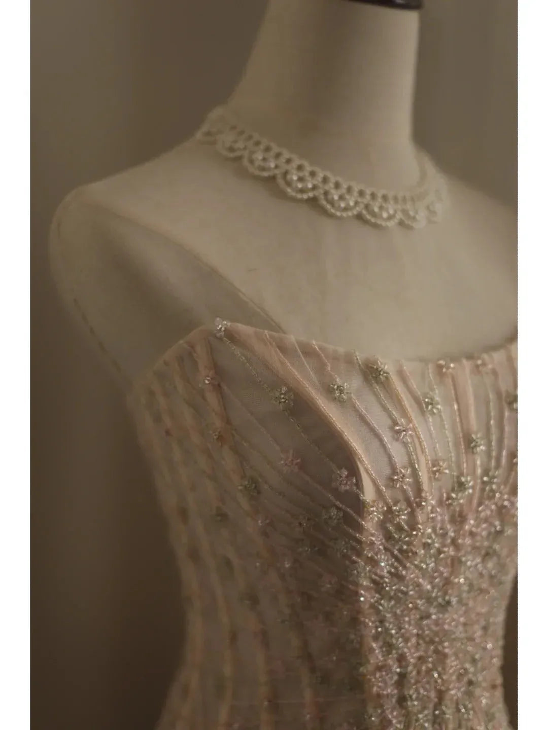 Elegant Ballgown Strapless Beaded Champagne Long Prom Dress for Women Ready to Ship