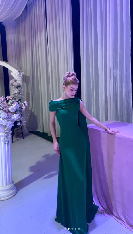 Elegant Boat Neck Chiffon Dark Green Mother of the Bride Dresses