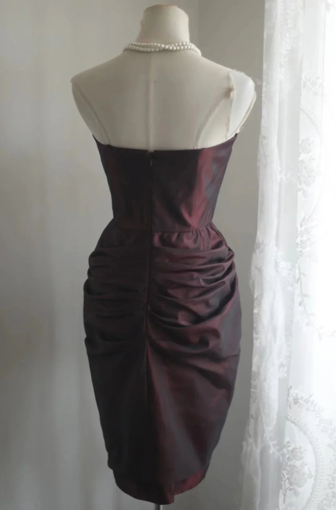 Elegant Sheath Strapless Pleated Short Prom Dress Homecoming Dress