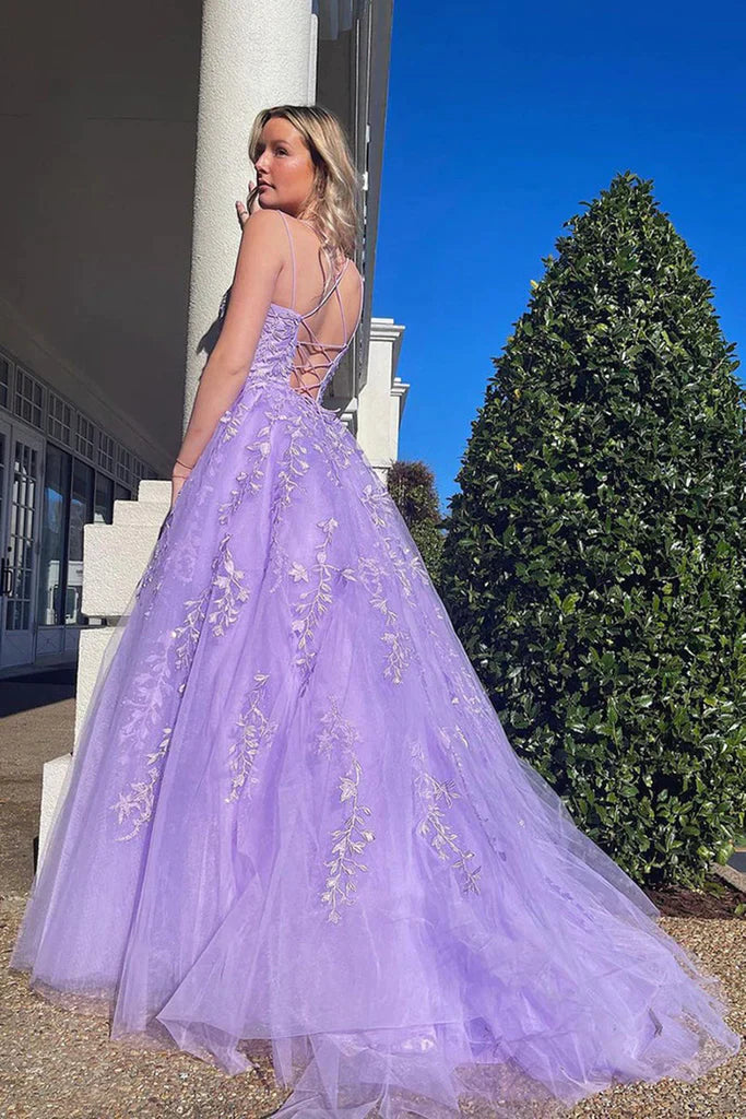 Elegant A-Line Square Neck Sleeveless Lace Up Floor-Length Prom Dress