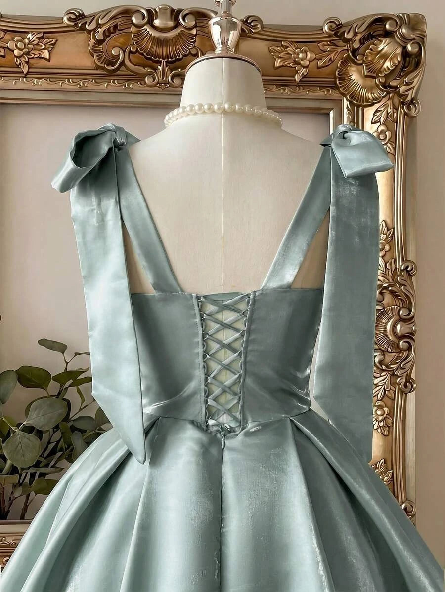Elegant A-Line Sweetheart Bow-Strap Pleated Mint Short Homecoming Dress