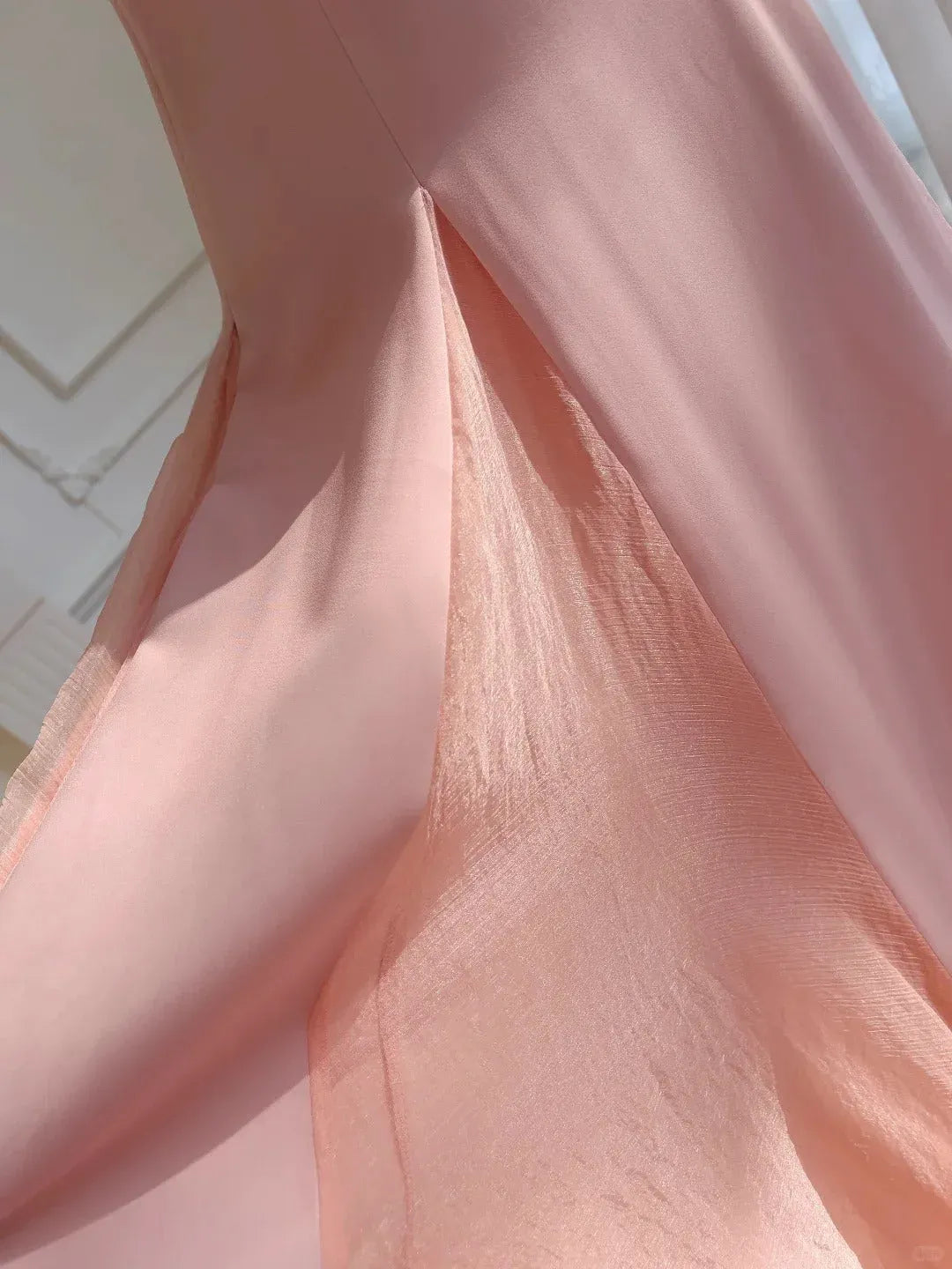 Ethereal A-Line Sweetheart Spaghetti-Strap Chiffon Blush Floor-Length Evening Dress for Women