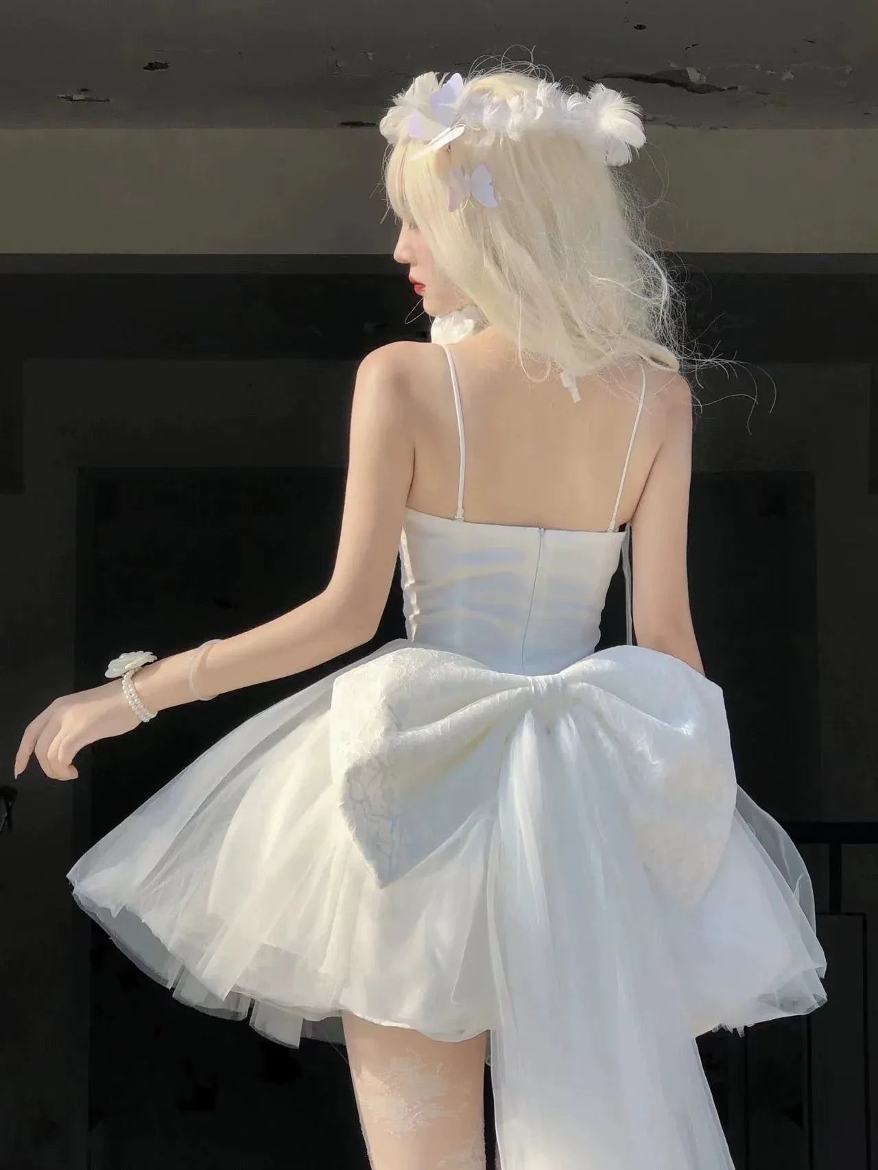 Ethereal A-line Sweetheart Sleeveless Tulle White Mini Homecoming Dress For Women Ready To Ship