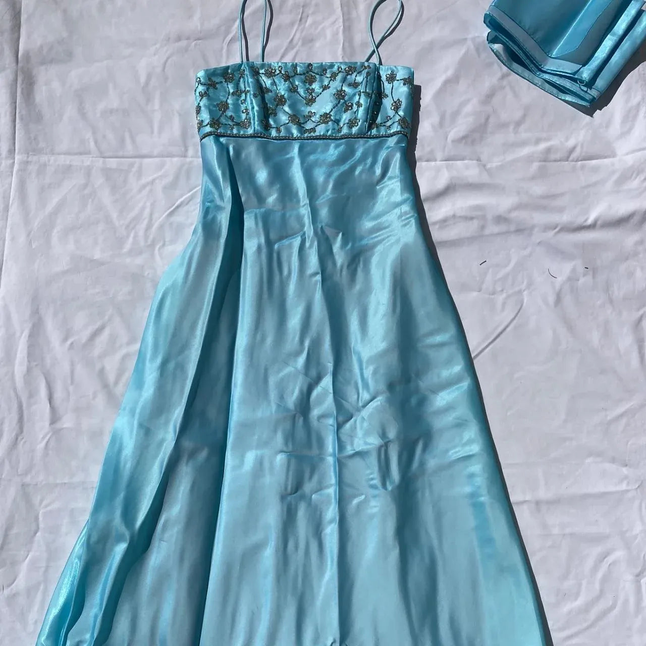 Exquisite A-Line Square Neck Sleeveless Beaded Floor-Length Prom Dress