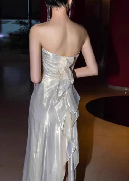 Fairy Sheath Strapless Ruffle Tulle Evening Dress Party Dress Prom Dress