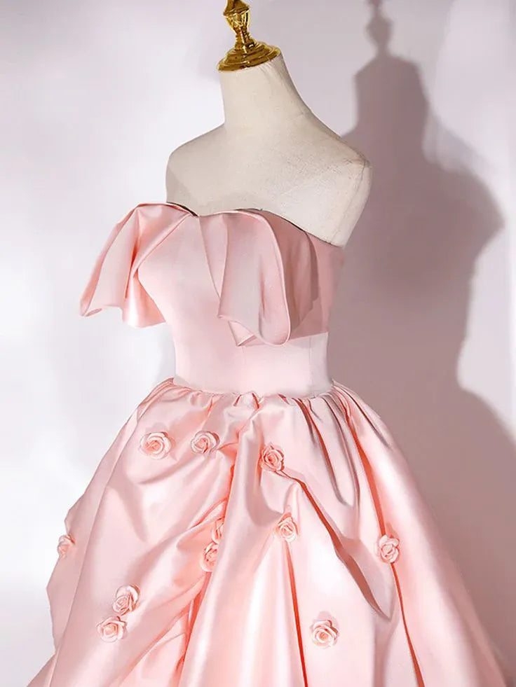 Fairytale Ball Gown Off-Shoulder Sleeveless Ruffled Blush Pink Maxi Wedding Dress for Women Custom