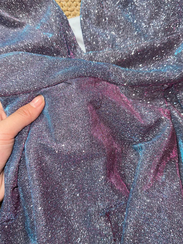 Fashion A-line V Neck Spaghetti Strap Purple Long Party Dress Custom