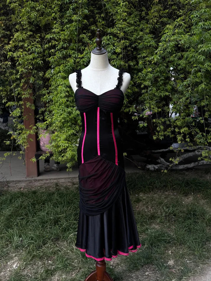 Fashion Sheath Sweetheart Open Back Tulle Black Long Party Dress