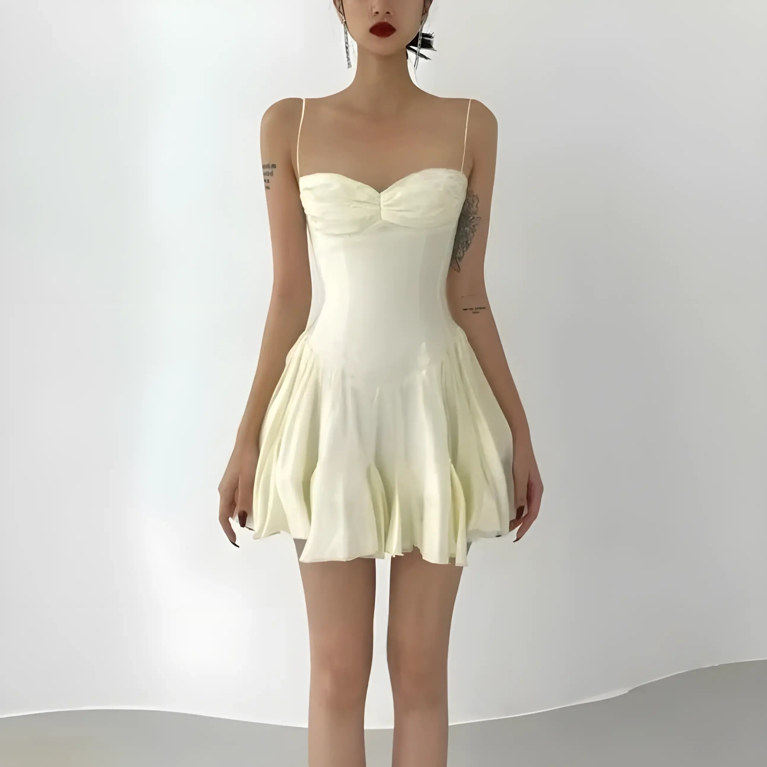 Feminine A-Line Sweetheart Corset Elastic Smocked Back Cream Mini Homecoming Dress