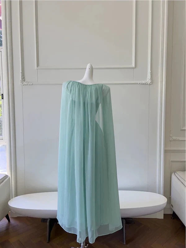 A line Green Chiffon Prom Dress Formal Dresses Formal Women's Dresses