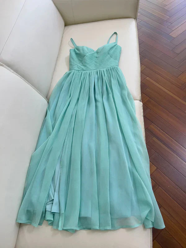 A line Green Chiffon Prom Dress Formal Dresses Formal Women's Dresses