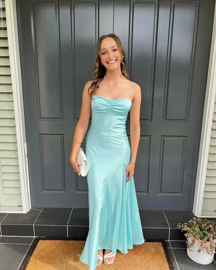 Formal Women's Dresses/Sheath Strapless Fuchsia Satin Prom Dress with Slit Evening Dress/Dress For Formal