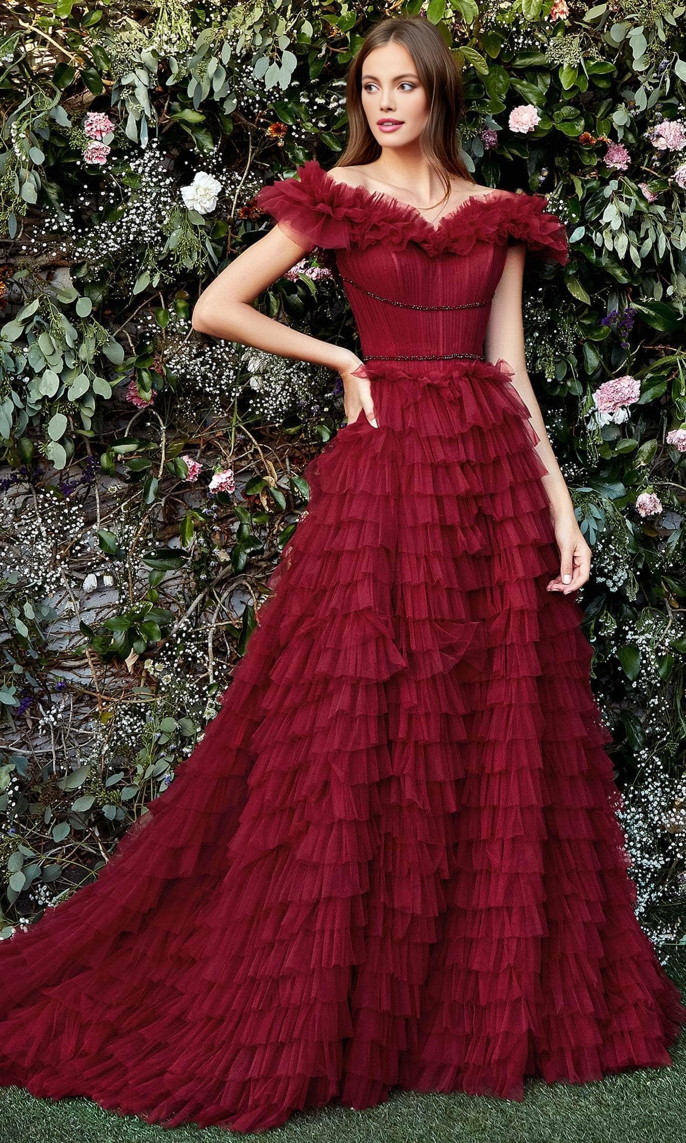Formal Women's Dresses Sleeveless A-line/Princess Ruffled Off Shoulder Floor Length Prom Dress Prom Dress Shops