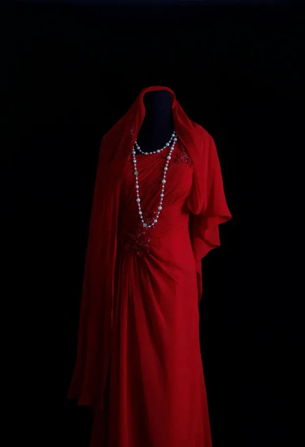 Glamorous Mermaid One-Shoulder Sleeveless Beaded Red Maxi Prom Dress for Women Custom