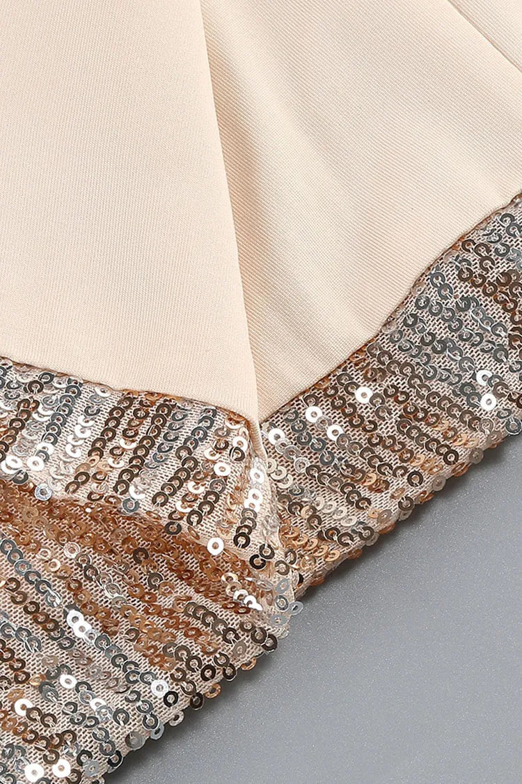 Glamorous Mermaid Strapless Sleeveless Sequin Ombre Rose-Gold Floor-Length Evening Dress for Women