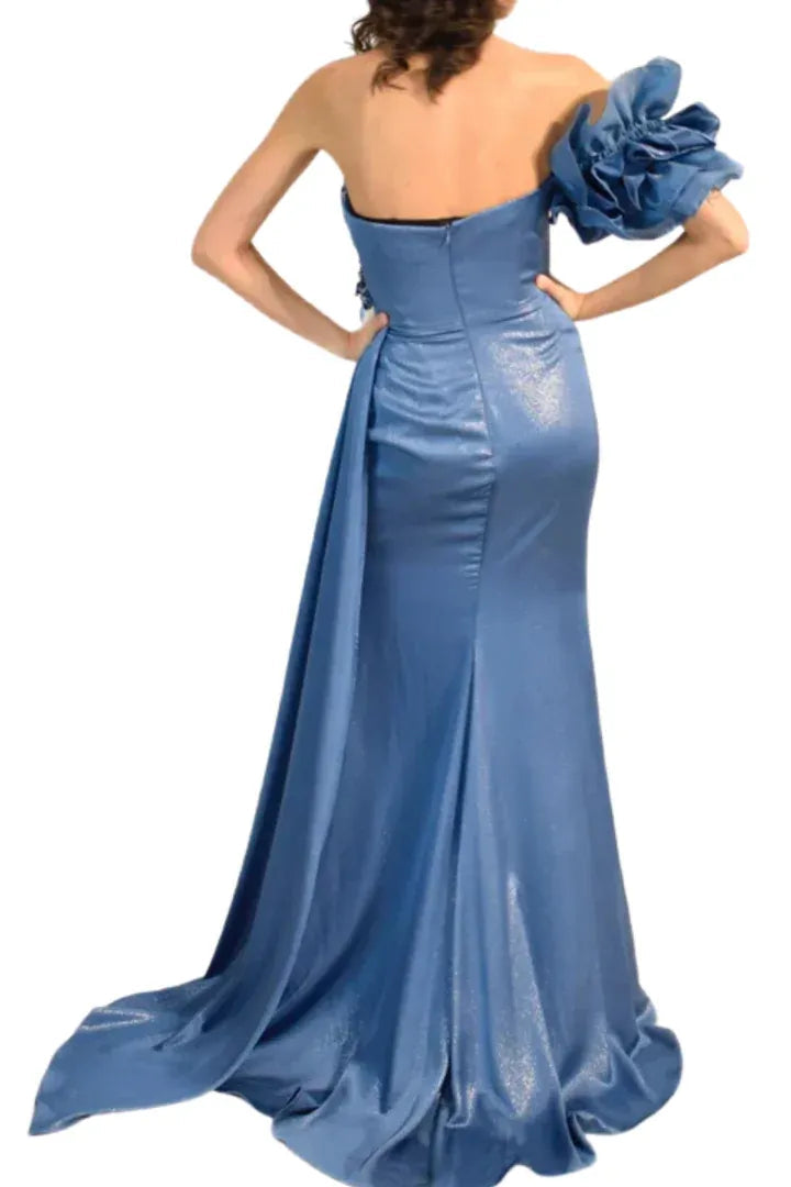 Glamorous Mermaid Sweetheart Neck Beaded Bow Detail Emerald Floor-Length Prom Dresses