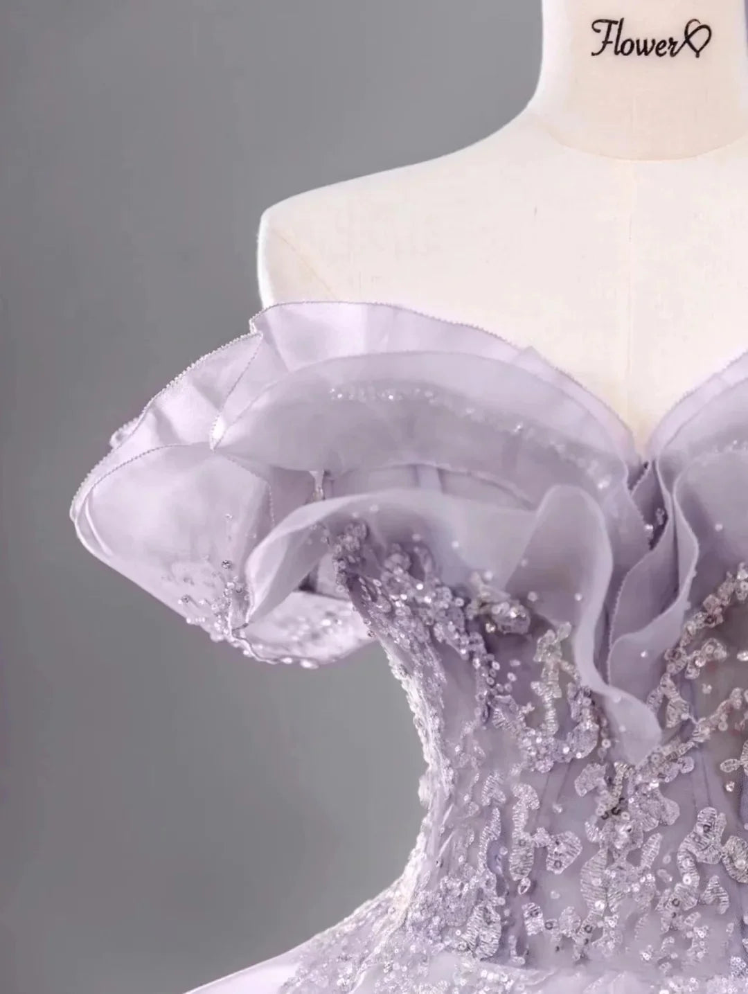 Gorgeous A Line Off The Shoulder Sequins Lilac Long Prom Dress Evening Dress