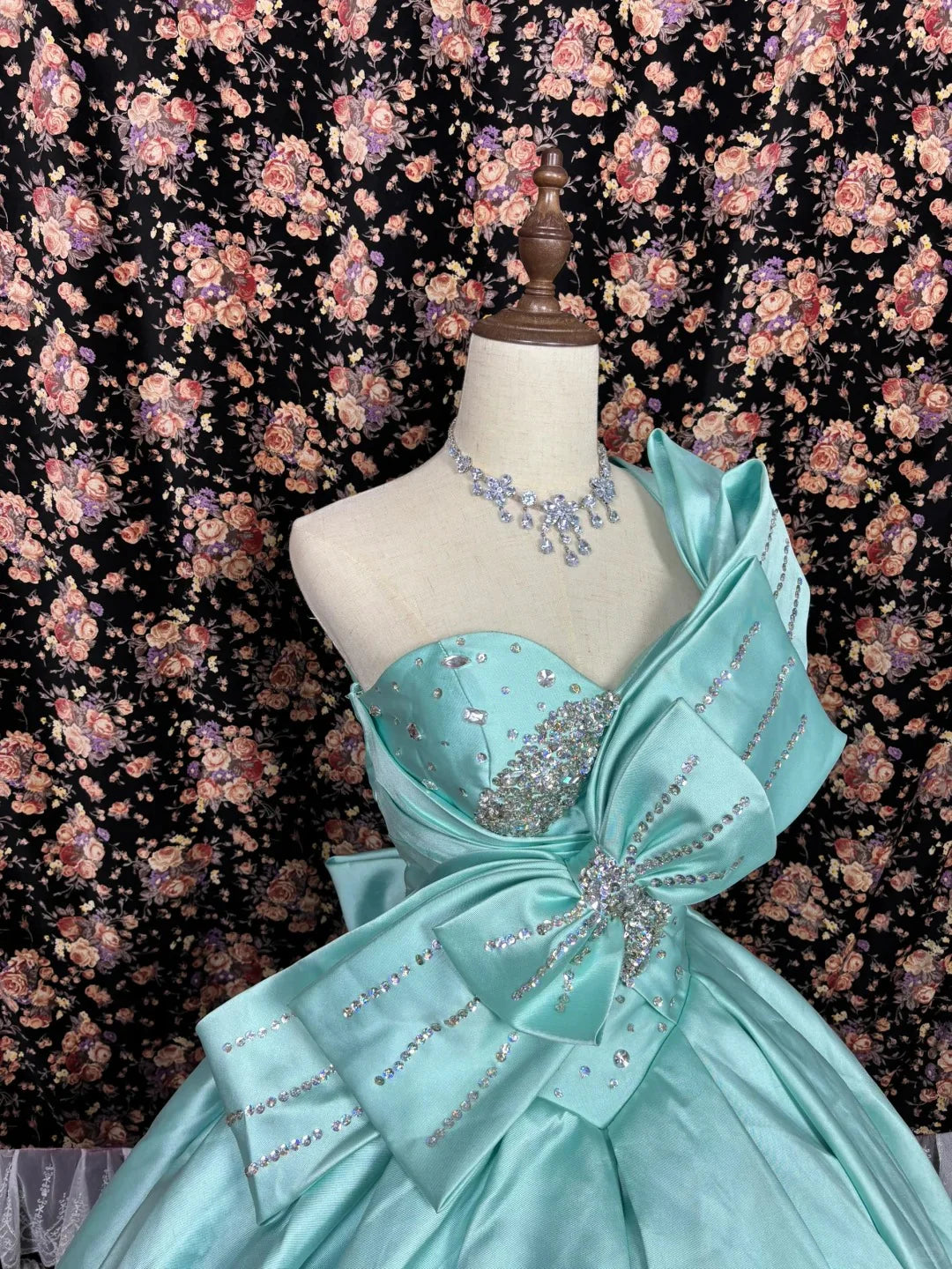 Gorgeous A Line One Shoulder Satin Mint Green Evening Dress Prom Dress