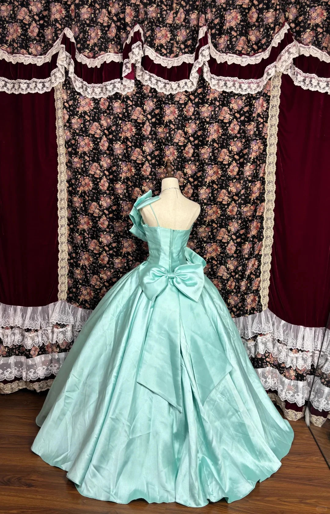 Gorgeous A Line One Shoulder Satin Mint Green Evening Dress Prom Dress