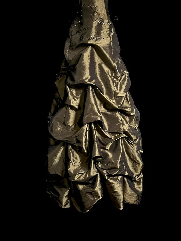 Gorgeous Ball Gown Sweetheart Beaded Taffeta Long Prom Dress Evening Dress