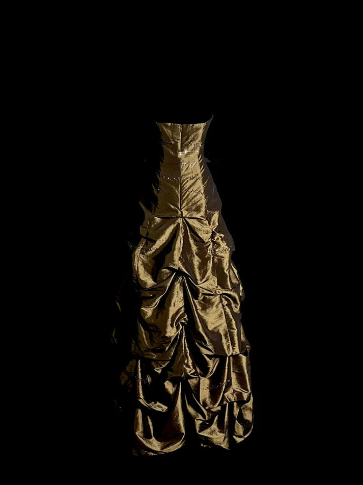 Gorgeous Ball Gown Sweetheart Beaded Taffeta Long Prom Dress Evening Dress