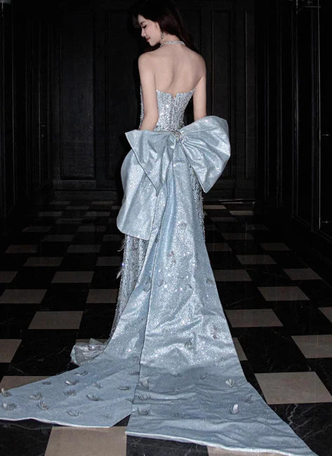 Gorgeous Sheath Sweetheart Neck Beaded Tulle Sequins Evening Dress Prom Dress