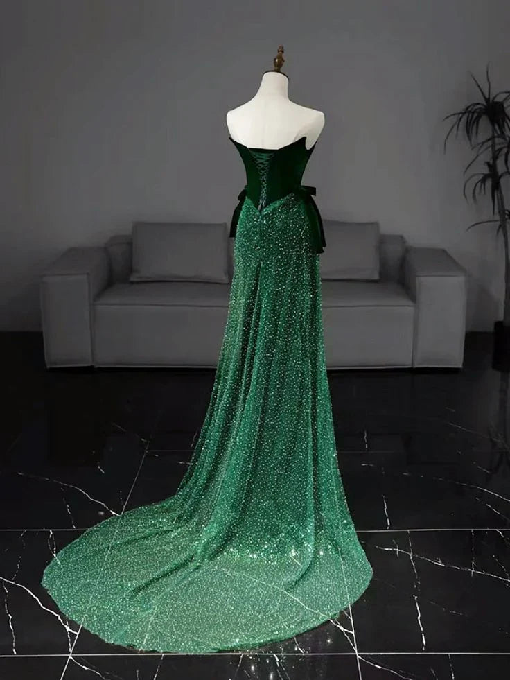 Mermaid Sequin Long Prom Dress Long Green Formal Dress Formal Women's Dresses