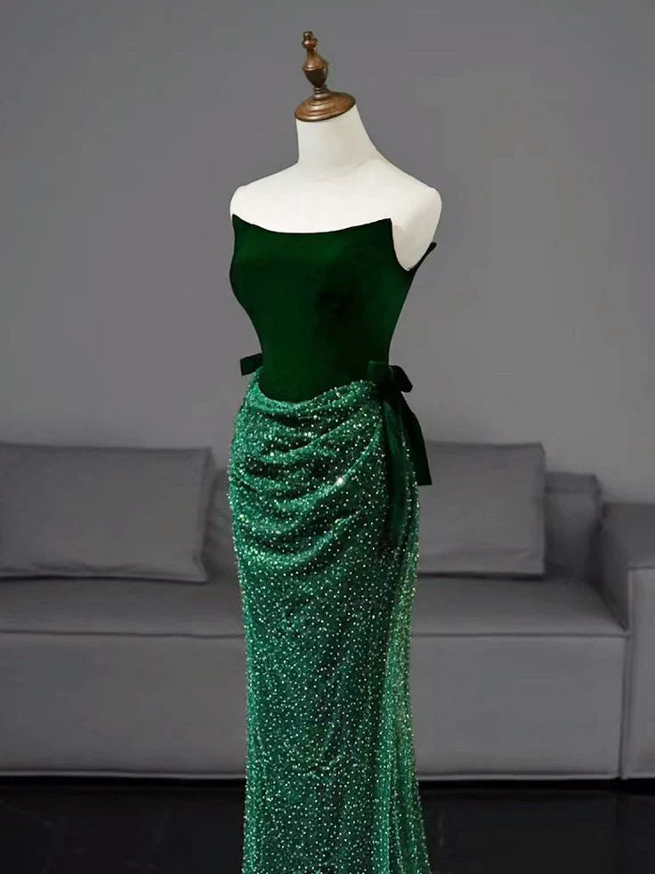 Mermaid Sequin Long Prom Dress Long Green Formal Dress Formal Women's Dresses