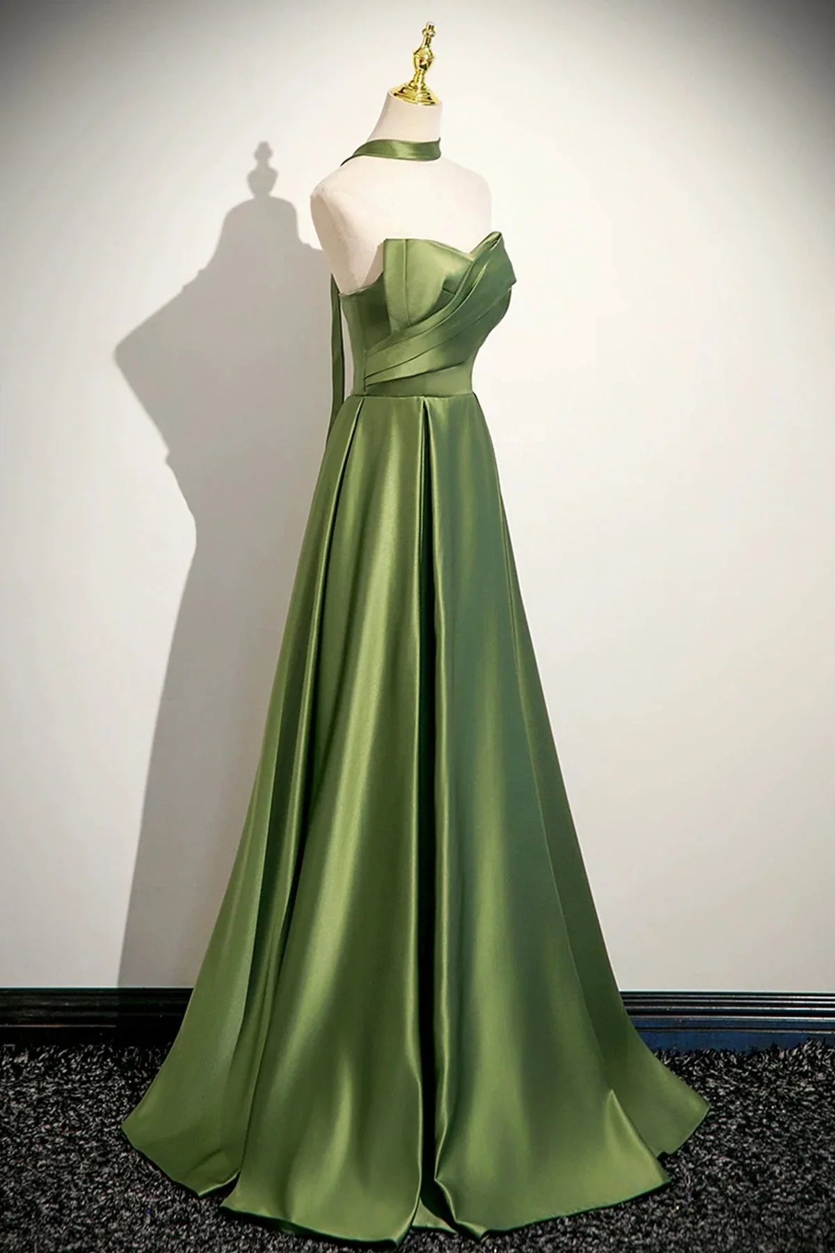 Lovely A-Line Strapless Neck Sleeveless Lace-up Floor-Length Prom Dress
